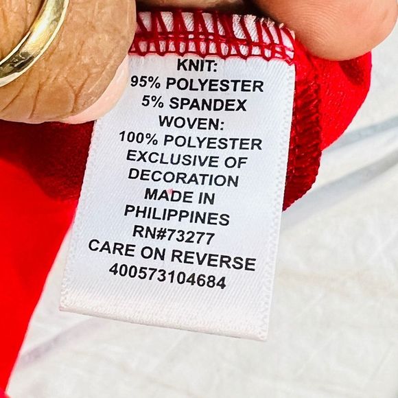 Women's Elle Ruffle Statement Long Sleeve Top Boho Stretch Red Size Large - Picture 5 of 9